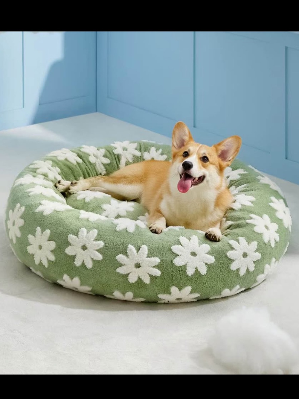 BEDSURE LARGE GREEN FLOWERS PET BED 💚✨🍃